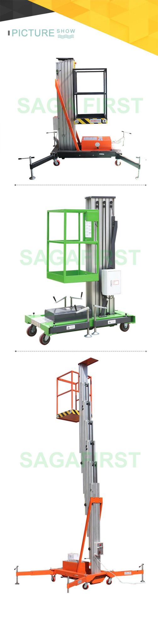 14m Light Weight Aluminum Alloy Mobile Aerial Work Lift Platform