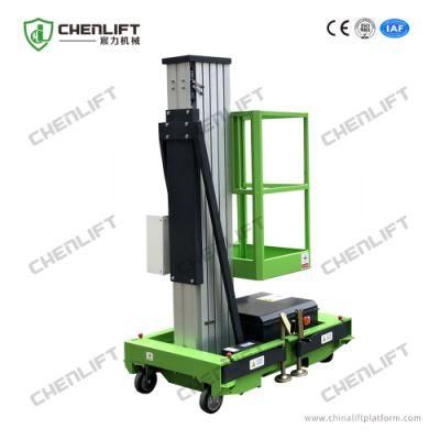 4 Meters Manual Pushing Single Mast Aerial Work Platform Vertical Lift