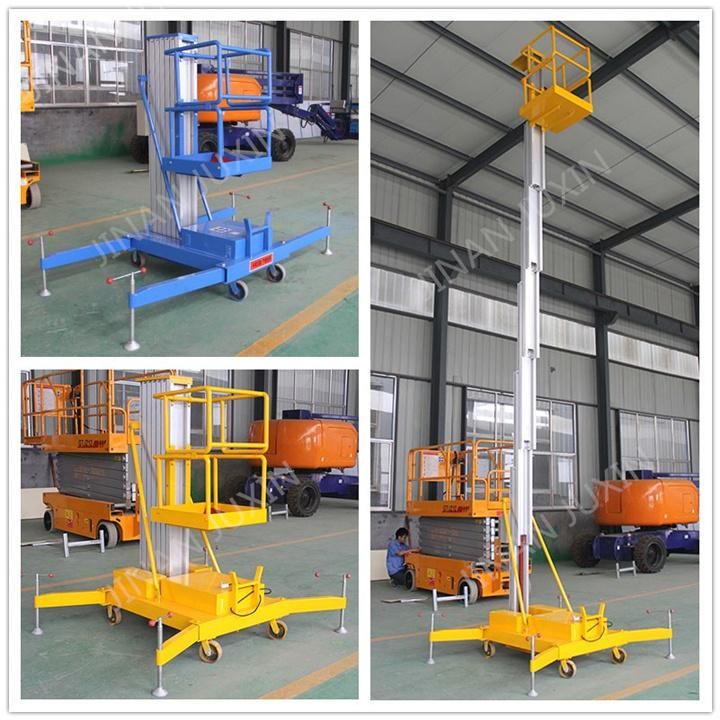 Aluminum Mobile Hydraulic Electric Person Lift Ladder Mast Lift with Wheel