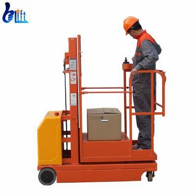 Manufacture Platform 4m 4.5m Long Forks Indoor Electric Self Propelled Order Picker Forklift