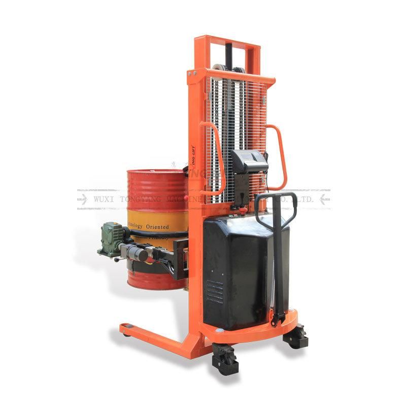 4500 Kg Battery Operated Oil Drum Carrier Lifter Stacker Electric Hydraulic Plastic Drum Lifter Barrel Handling Equipment Yl450-1