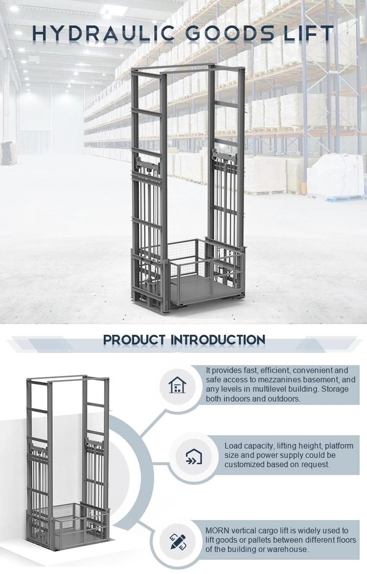 1000kg Vertical Warehouse Hydraulic Cargo Lift