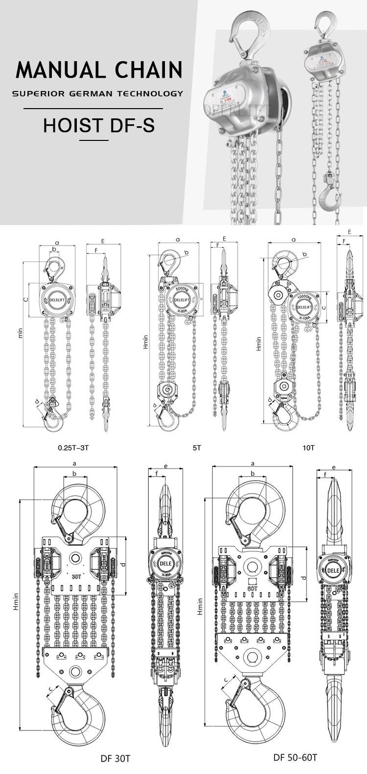 Manual Chain Hoist with Anti-Corrosion Function Chain Block Lifting Machine Chain Pulley Block