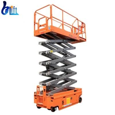 V 12m Electric Motor Man Lift Hydraulic Aerial Work Scissor Lift