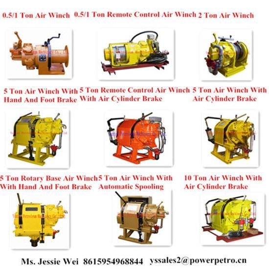 5t High Cable Storage Pneumatic Air Tugger Winch with Extended Drum
