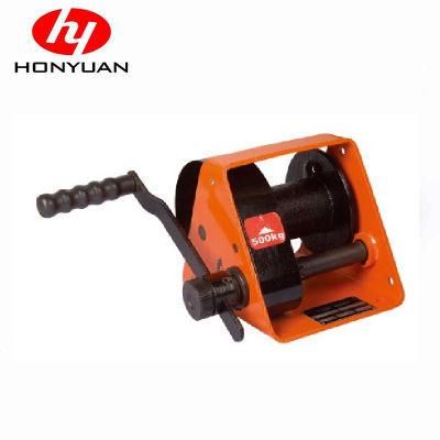 Side Wind Worm Gear Hand Operated Rotary Winch