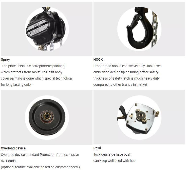 China Manufacturer Lifting Accessories Pull Lift Manual Chain Hoist