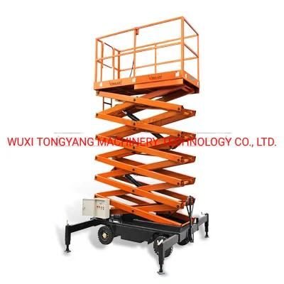 11 Meters Mobile Scissor Lift Hydraulic Lift Platform for Work at Height Load Capacity 500kg