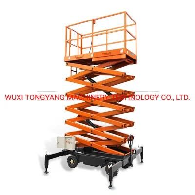 11 Meters Mobile Scissor Lift Hydraulic Lift Platform for Work at Height Load Capacity 500kg