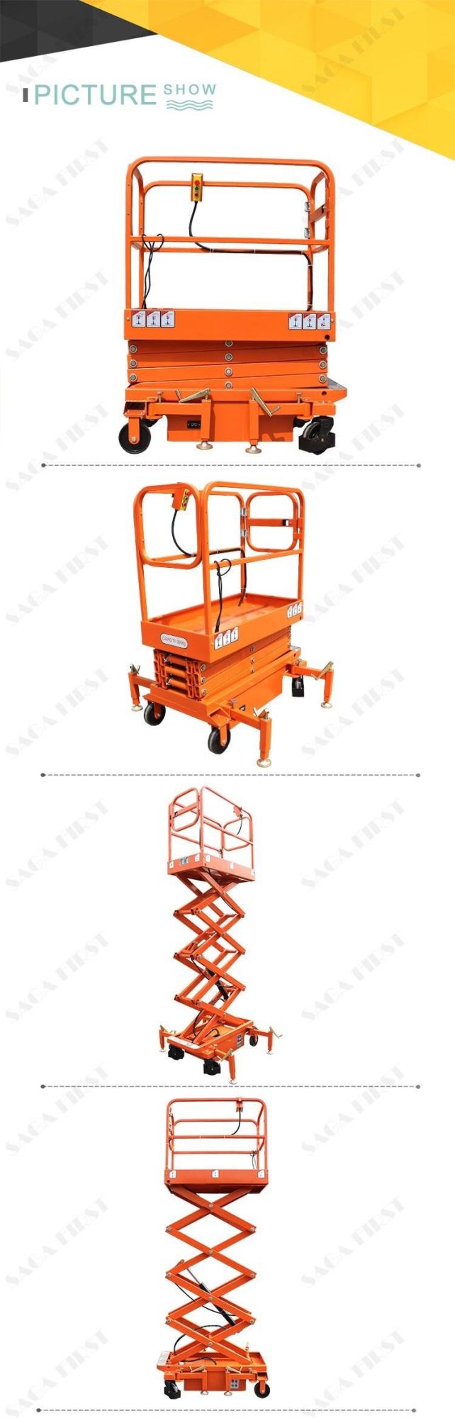 3m 4m Small Hydraulic Mobile Scissor Lift with Ce