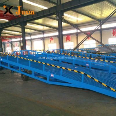 15ton CE Certificate 6t 8t 10ton Loading Dock Ramp Container Adjustable Mobile Loading Yard Ramp for Sale with Support Legs