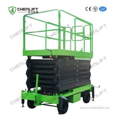 12m Manual Pushing Mobile Scissor Lift Platform Personnel Lift