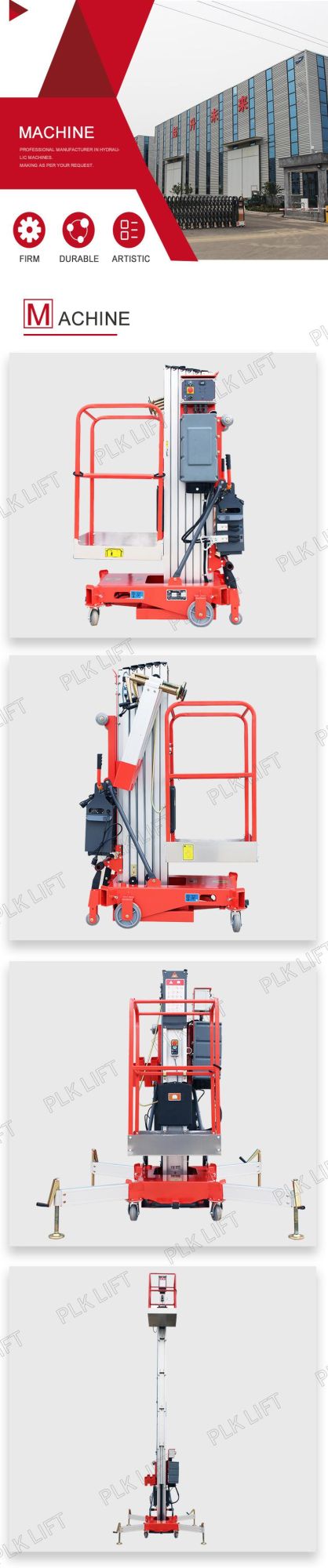 Small Mobile Hydraulic Electric One Man Aerial Lift with Cheap Price