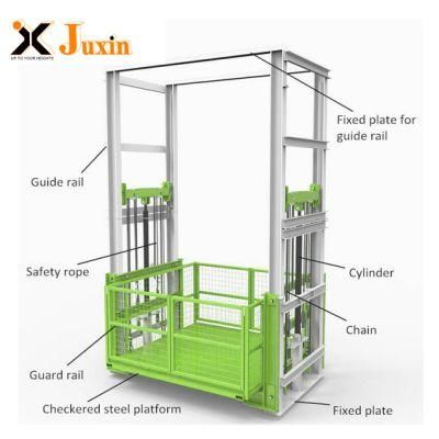2019 New Design Guide Rail Hydraulic Cylinder Elevator Cheap Cargo Lift Price