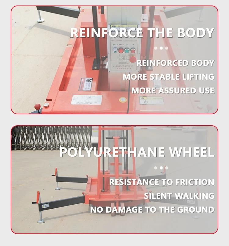 Aluminum Single Mast Aerial Maintain Work Cage Electric Lift Platform