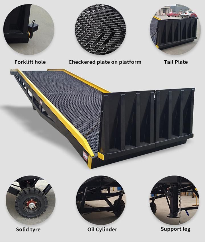 Movable Hydraulic Dock Leveler Yard Forklift Vehicles Mobile Container Loading Ramps