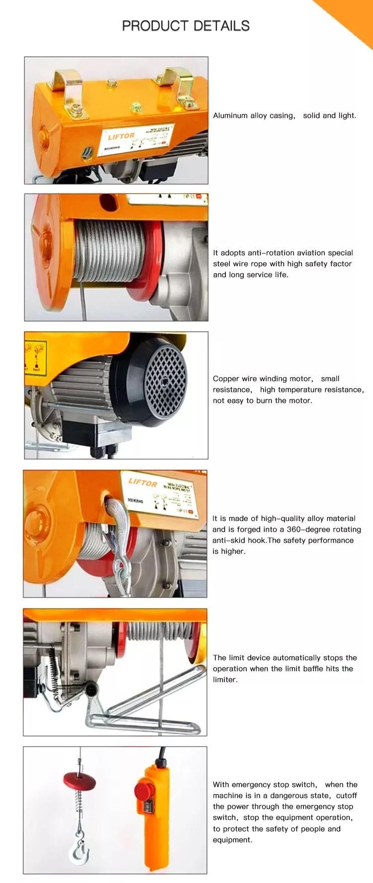 Portable Wire Rope Sling Cheap Prices Mini Electrical Wire Rope Hoist