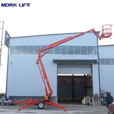 Loading 200kg AC DC Diesel Power 14m Articulated Trailer Mounted Towable Boom Lift