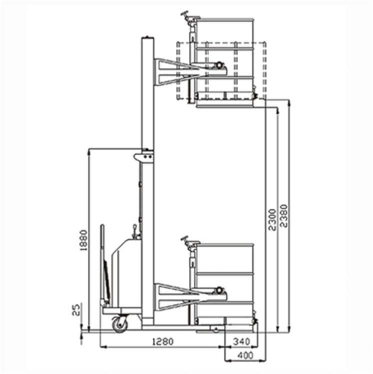 Loading Capacity 450kg Electric Lifting and Rotating Drum Rotator with Tow Stages