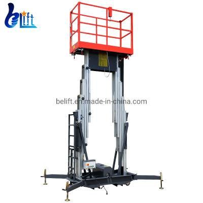 150kg-250kg 6m-18m Electric Aerial Telescopic Mast Elevated Working Lift Platform