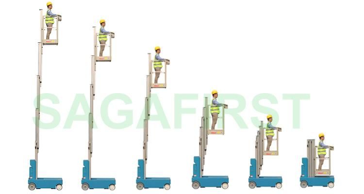 Sagafirst 7m 9m Hydraulic Aerial Platform Aluminum Man Lift