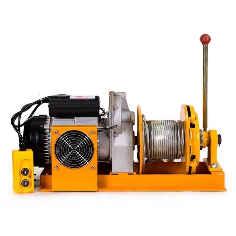 220V Mini Motor Lift Electric Powered High Speed Wire Rope Electric Winch 1500kg