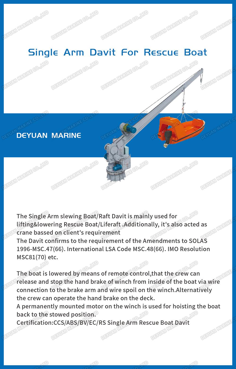 Solas Fast Rescue Boat Davit Offshore Rescue Boat Davit Crane