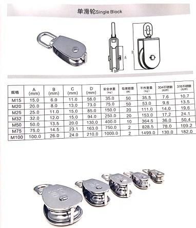 Lifting Metal Pulley, Single Wheel, Two Wheels