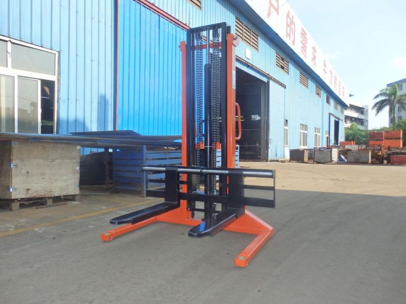 1000kg 1500kg 1ton 2ton Hand/Manual Pallet Stacker Forklift with Wide Legs