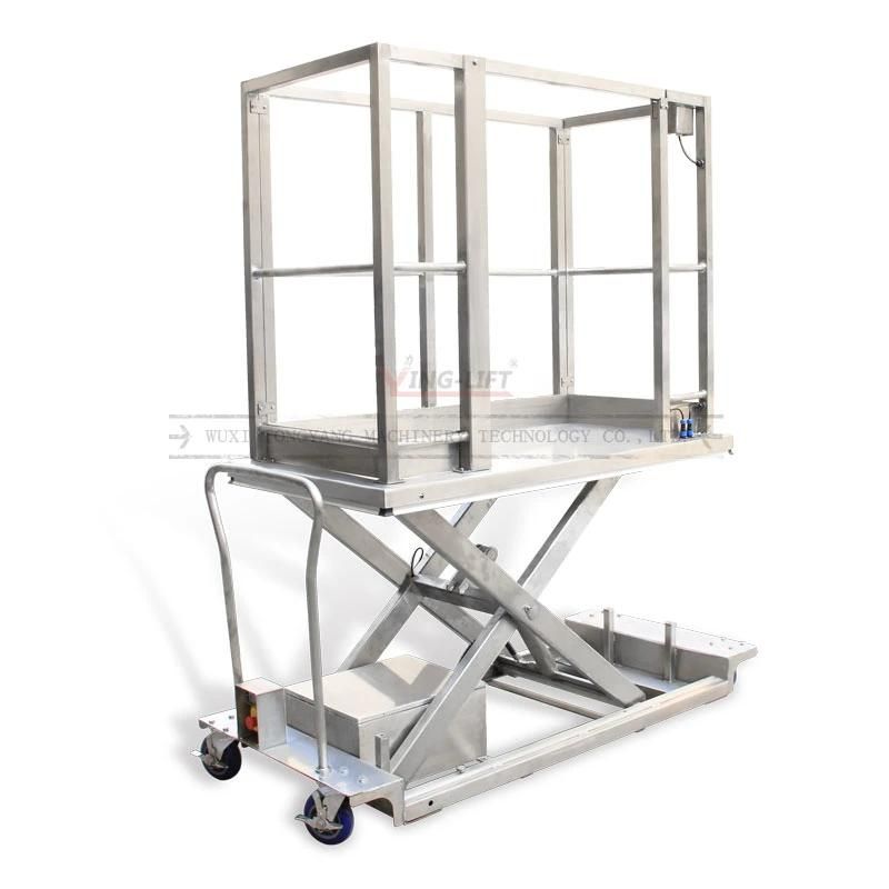 Mobile Scissor Lift Table 300kg Load Capacity 1300mm Lifting Height Max