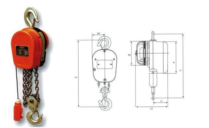 Dhs Type 1ton Electric Winch Electric Endless Chain Hoist with Hook 380V