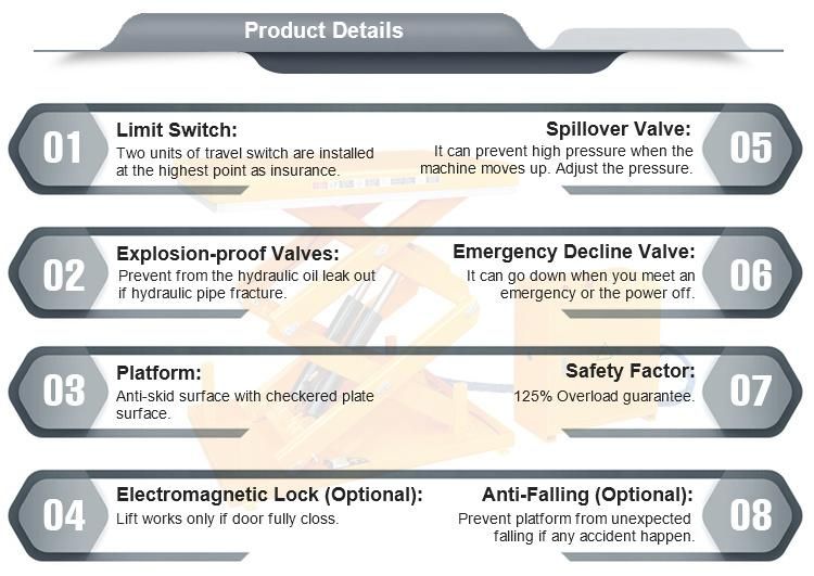 3500kg Weight Level Morn Goods Small Hydraulic Scissor Lift Platform