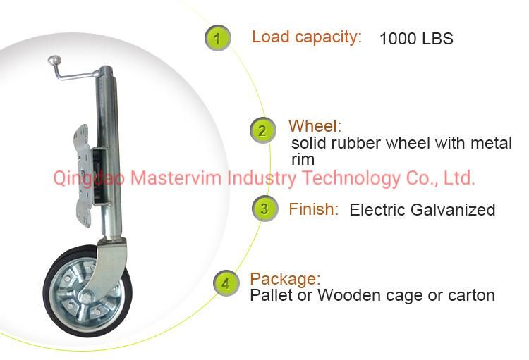 Handle Portable Jockey Wheels Jack with Galvanized Tube