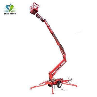 12m 14m Hydraulic Aerial Platform Man Lift Towable Boom Lift