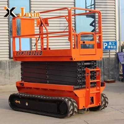 6m 8m 10m 12m Rubber Tracked Crawler Hydraulic Electric Battery Auto Scissor Lift on Rough Terrian