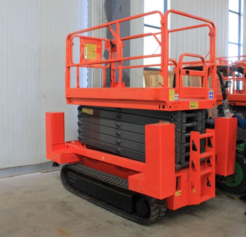 Heavy Duty Rough Terrain Man Electric Hydraulic Battery Self Propelled Crawler Mobile Scissor Lift