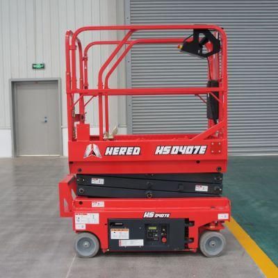 Hered 4m 6m Apw Mini Small Indoor in House in Elevator Scissor Type Lift Aerial Work Platforms
