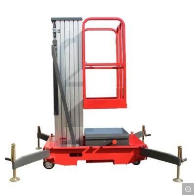 6m~14m Single Mast Aluminum Alloy Aerial Work Platform Lift with CE