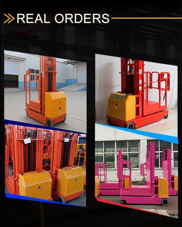 Manufacture Platform 4m 4.5m Long Forks Indoor Electric Self Propelled Order Picker Forklift