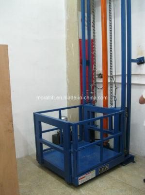 Vertical Guide Rail Hydraulic Used Supermarket Cargo Elevator