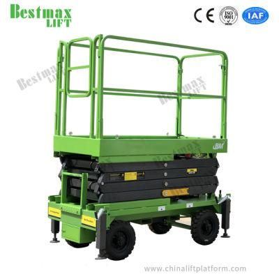 11m Platform Height Manual Pushing Scissor Lift with Ce