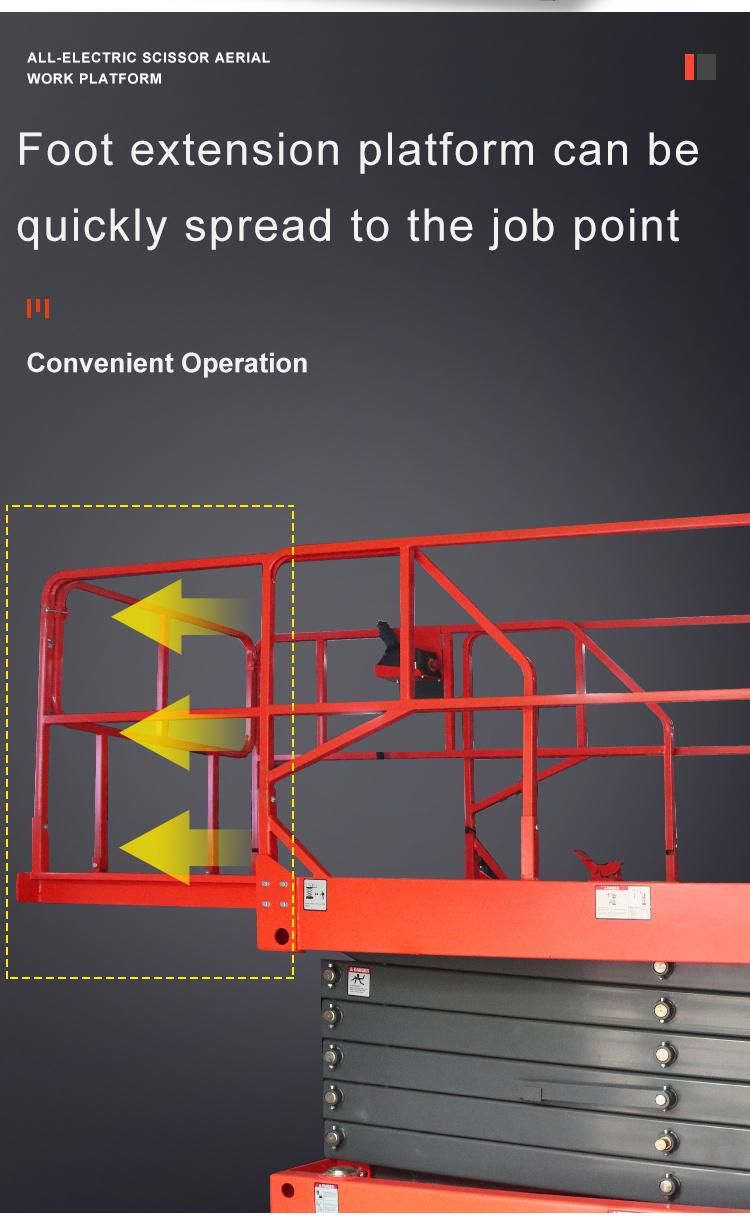 12m Self Driven Hydraulic Scissor Mobile Lifts One Man Lift