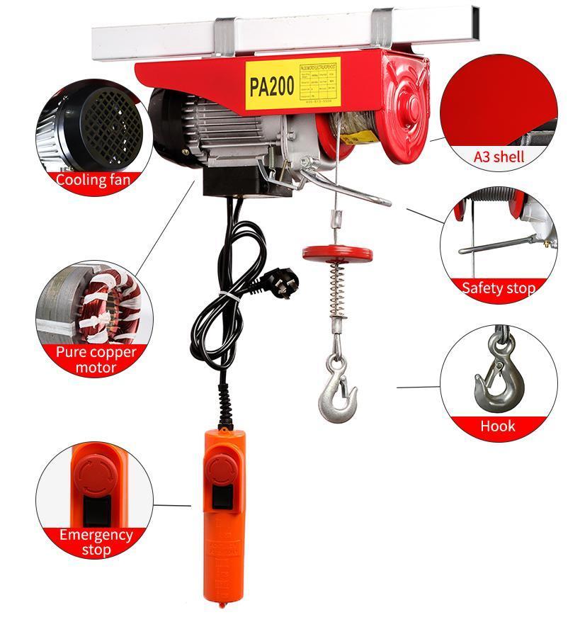 Manual Hoist Winch 500kg PA Mini Electric Hoist 0.5t Mini Electric Lifter