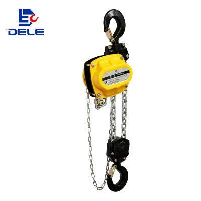 1t Lifting Tool Hand Hoist Chain Block for Dele