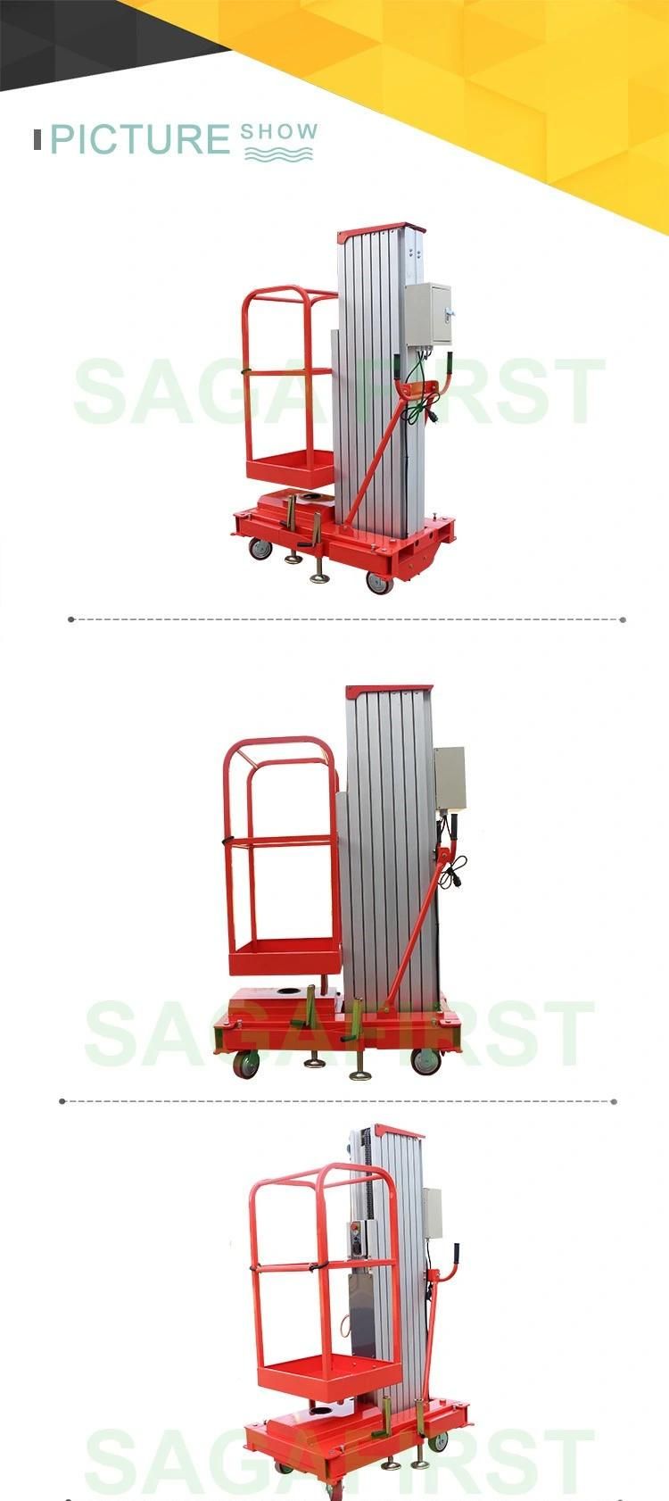 130kg Aluminum Single Mast Work Platform Electric Lift