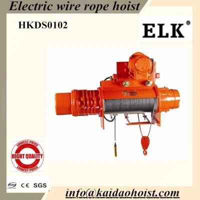 Elk 1t Electric Wire Rope Hoist Elevator with Fixed Shaft