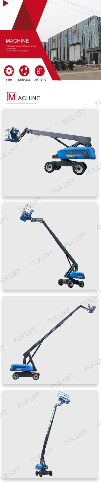 30m 40m Telescopic Electric Diesel Hydraulic Man Lift Elevated Work Platform