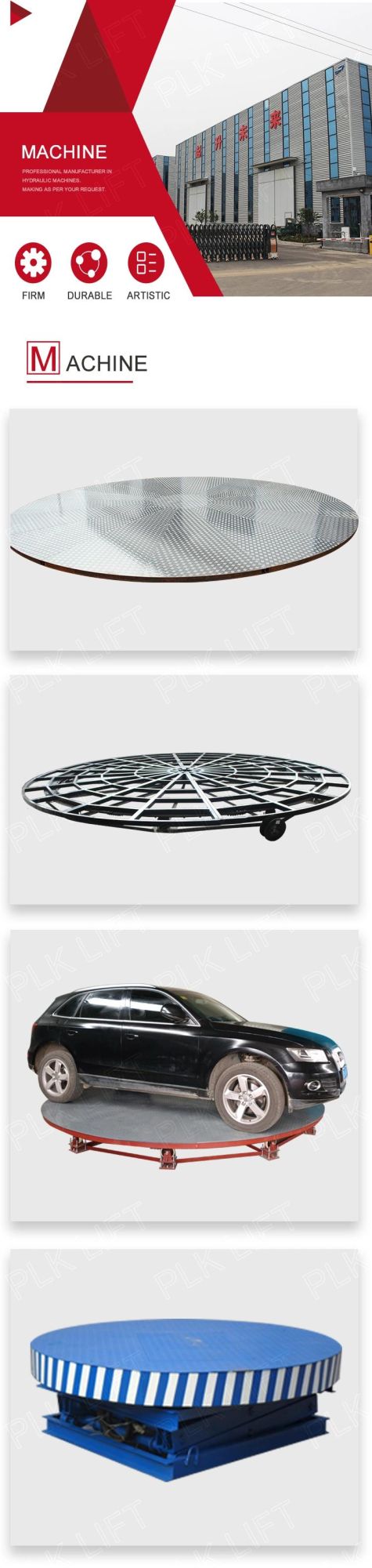 Electric Motor Rotating Platform Car Parking Turntable with CE