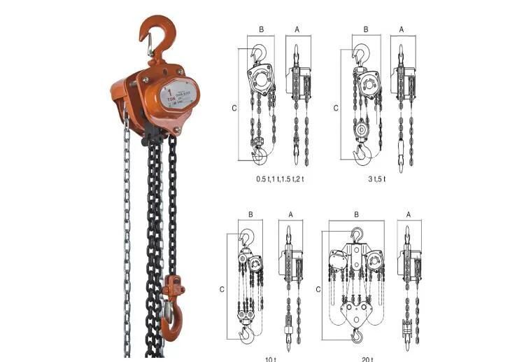 2 Ton Manual Chain Construction Lift Hoist Vc-B Type Factory Manufacturer