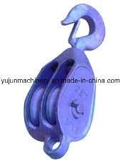 Galvanised Malleable Iron (cast steel) Snatch Block Double Sheave with Hook